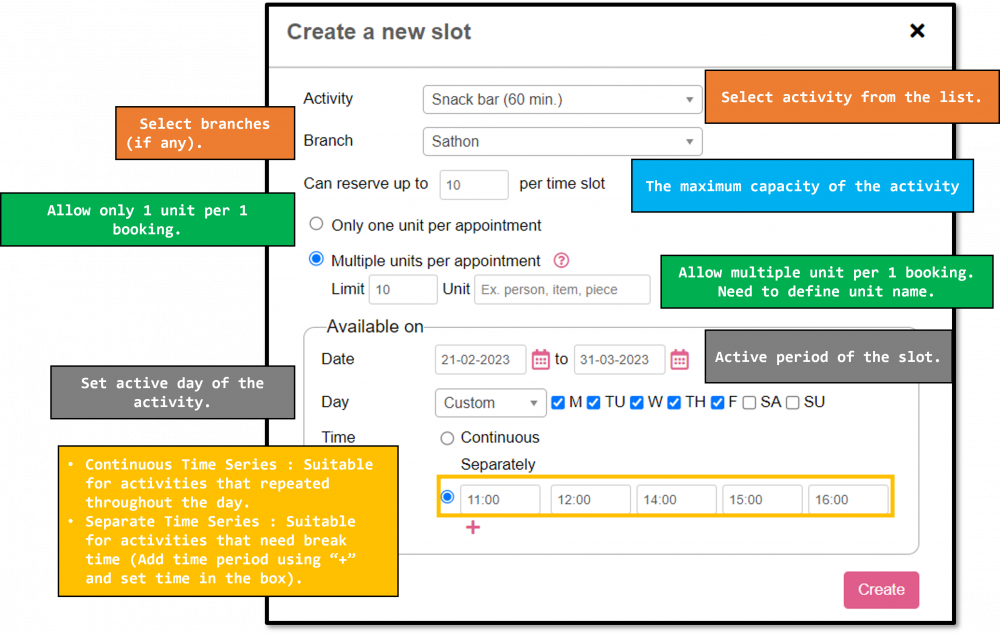 How to create Booking slot and Appointment. - Loga