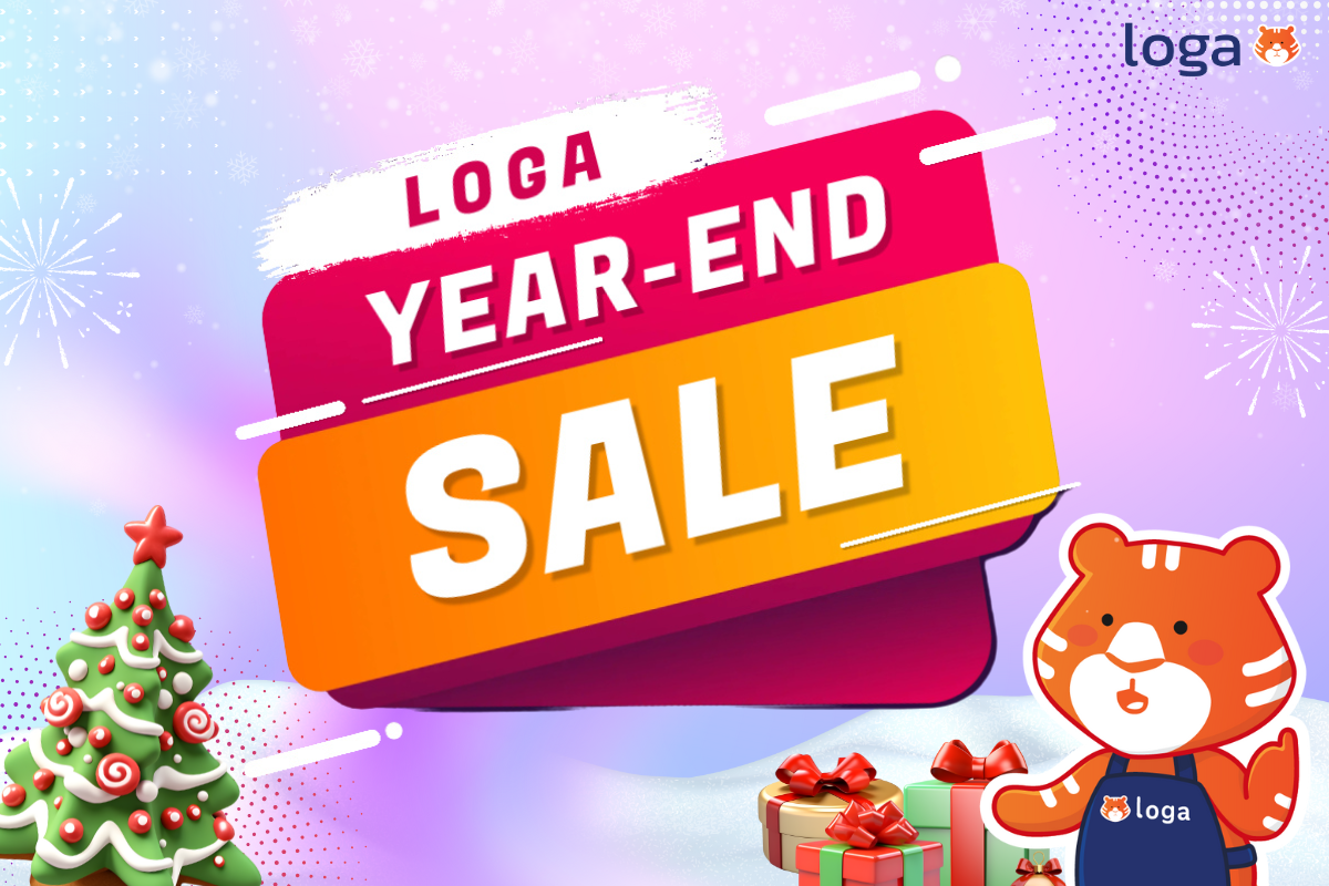Loga Year-End Sale โปรแรงลดกระหน่ำส่งท้ายปี!ลดกระหน่ำส่งท้ายปี